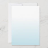 ダスティーブルーの花のスクリプト水彩 ブルームウェディング セーブザデート (裏面)