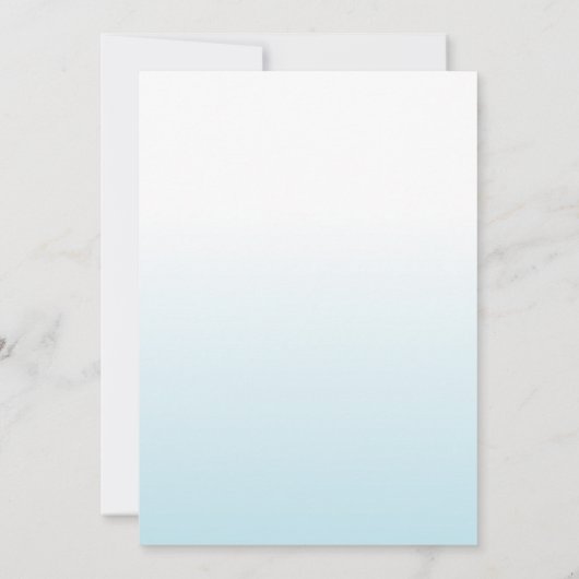 ダスティーブルーの花のスクリプト水彩 ブルームウェディング セーブザデート (裏面)