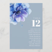 ダスティーブルーの花のテーブルナンバー席次表 招待状 (裏面)