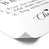 ダスティーブルーの花のブライダルシャワーミモザバーの看板 ポスター (角)