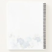 ダスティーブルーの花のブライダルシャワー レシピブック ノートブック (裏面)