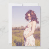 ダスティーブルーの花のベイビーシャワーの招待状 招待状 (裏面)