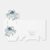 ダスティーブルーの花のベビーシャワー フェイバーボックス (折り畳みなし)