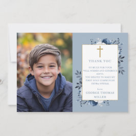 ダスティーブルーの花の写真 ファーストホーリーコミューン サンキューカード