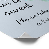 ダスティーブルーの花の愛は甘い ブライダルシャワー ポスター (角)