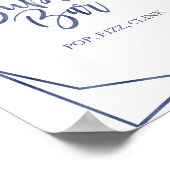 ダスティーブルーの花の水彩ウェルカムサイン　バブルバー ポスター (角)