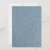 ダスティーブルーの花の水彩画ウェディング招待状 招待状 (裏面)