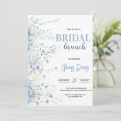 ダスティーブルーの花の結婚前お披露目 招待状 (スタンド正面)