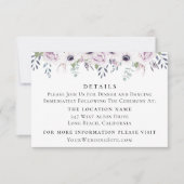 ダスティーブルーの花の結婚式の詳細 招待状 (正面)