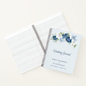 ダスティーブルーの花をあしらったおしゃれなウェディングプランナー ノートブック (内部)