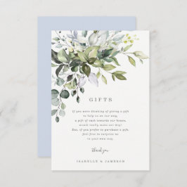 ダスティーブルーの花ギフトカード 招待状