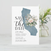 ダスティーブルーの花嫁の故郷 カリフォルニア州 デスティネーションウェディング セーブザデート (スタンド正面)