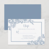 ダスティーブルーの花嫁の誓い 出欠カード (正面/裏面)