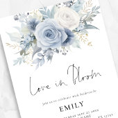 ダスティーブルーの花束 ラブ・イン・ブルームのウェディングシャワー 招待状