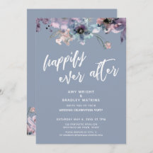 ダスティーブルーの花柄のハッピーエバーアフター