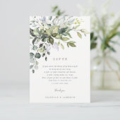 ダスティーブルーの花柄ギフトカード 招待状 (スタンド正面)