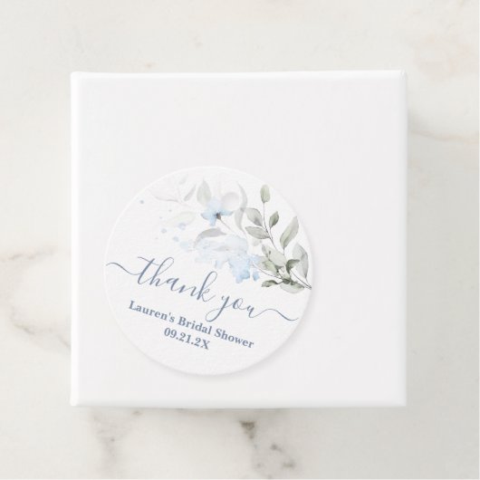 ダスティーブルーの花柄ギフトタグ フェイバータグ (インサイチュ)