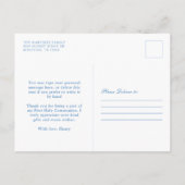 ダスティーブルーの花柄クロス キリスト教 感謝 ポストカード (裏面)