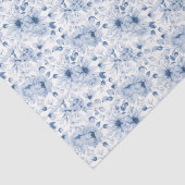 ダスティーブルーの花柄ティッシュペーパー 薄葉紙 (詳細)