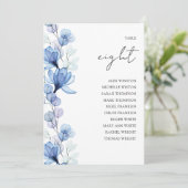 ダスティーブルーの花柄フォトテーブルナンバー席次表 招待状 (スタンド正面)