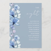 ダスティーブルーの花柄フォトテーブルナンバー席次表 招待状 (裏面)