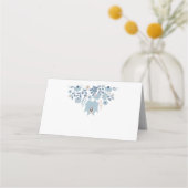 ダスティーブルーの花柄結婚式名札 プレイスカード (裏面)
