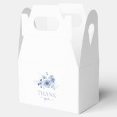 ダスティーブルーの花柄「ありがとう」ギフトボックス フェイバーボックス (オープン)