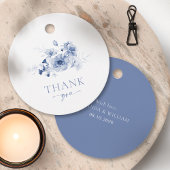 ダスティーブルーの花柄「ありがとう」 フェイバータグ