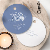 ダスティーブルーの花柄「ありがとう」 フェイバータグ