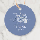 ダスティーブルーの花柄「ありがとう」 フェイバータグ (正面)