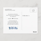 ダスティーブルーの花柄 イベント延期のお知らせ ポストカード (裏面)