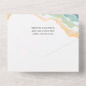 ダスティーブルーの花柄 ウェディングオールインワン招待状 全て オールインワン招待状 (裏面)