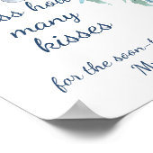 ダスティーブルーの花柄　キスの数だけ　ブライダルシャワー ポスター (角)