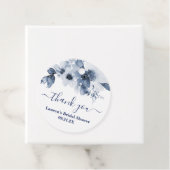 ダスティーブルーの花柄 ブライダルシャワーのお favors タグ (インサイチュ)