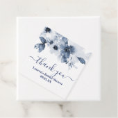 ダスティーブルーの花柄 ブライダルシャワーのお favors タグ (インサイチュ)