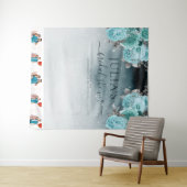 ダスティーブルーの花柄 ブライダルシャワーの写真 タペストリー (インサイチュ(横))