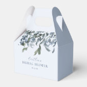 ダスティーブルーの花柄 ブライダルシャワー フェイバーボックス (裏面サイド)