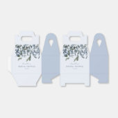 ダスティーブルーの花柄 ブライダルシャワー フェイバーボックス (折り畳みなし)