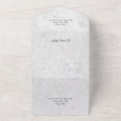 ダスティーブルーの花模様のQRコード オールインワン招待状 (外側)