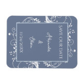 ダスティーブルーの花火日付磁石を除く マグネット (横)