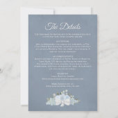 ダスティーブルーの花飾りとディテールが美しいカトリック式ウェディング 招待状 (裏面)