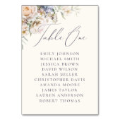 ダスティーブルーの花飾りテーブルカード ゲスト名 テーブルナンバー (正面)