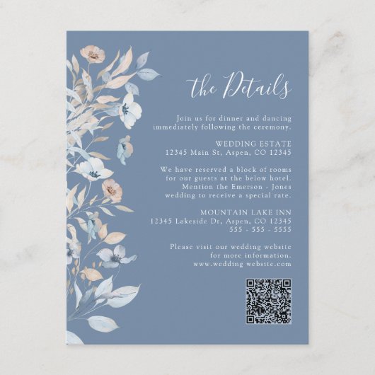 ダスティーブルーの花 エンクロージャーカード (正面)