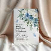 ダスティーブルーの花 80歳の誕生日 招待状