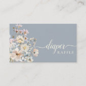 ダスティーブルーの野生の花のオムツくじ引き エンクロージャーカード (正面)