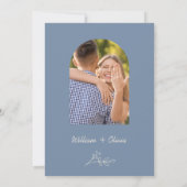 ダスティーブルーの野生の花の写真のウェディング 招待状 (裏面)