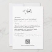 ダスティーブルーの野生の花をフィーチャーしたオールインワンのウェディング招待状 招待状 (裏面)