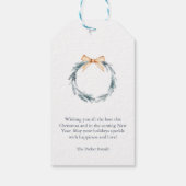 ダスティーブルーの雪の結晶ギフトタグ ギフトタグ (裏面)