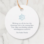 ダスティーブルーの雪の結晶 フェイバータグ (裏面)