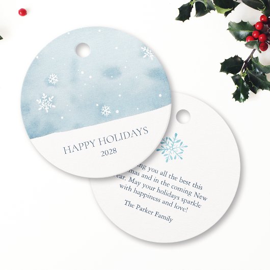 ダスティーブルーの雪の結晶 フェイバータグ